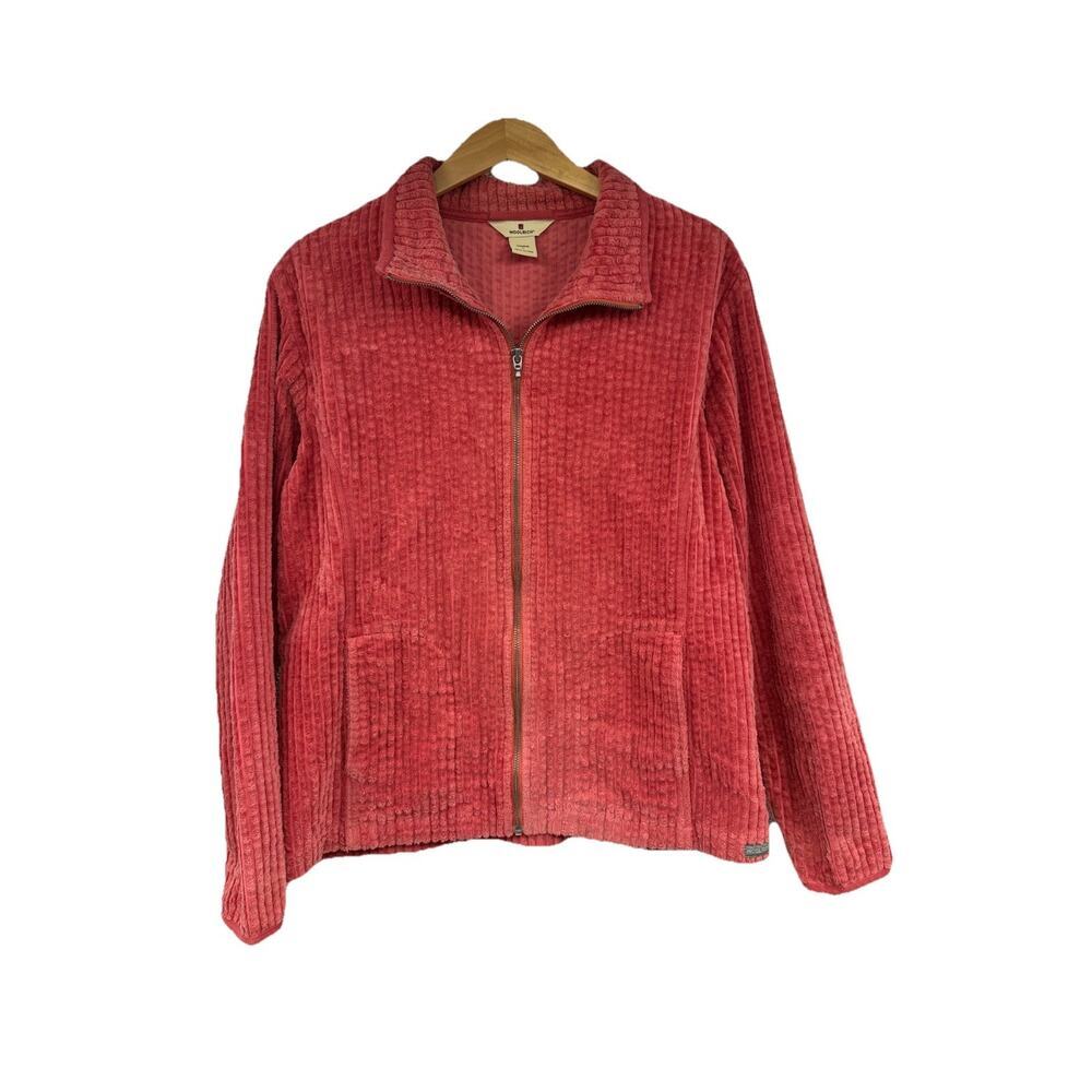 Woolrich Ruby Burgundy Full Zip Up Wide Whale Corduroy Jacket‎ Women's Size L